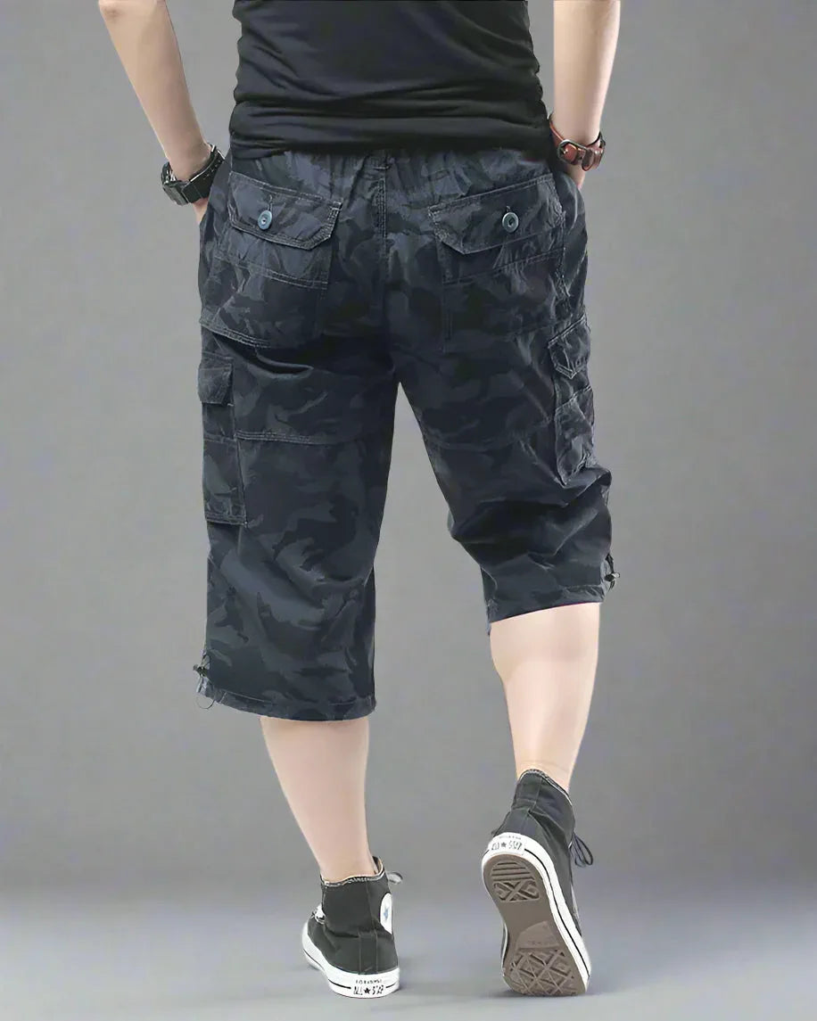 Trendy Oversized Camouflage Cargo Shorts -  cargo shorts - Trendy Oversized Camo Cargo Shorts for Adventurers