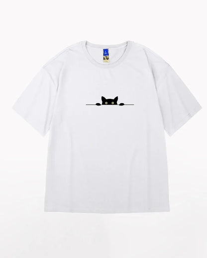 Trendy Oversized Cat Tee -  oversized t-shirt - Trendy Oversized Cat Tee for Streetwear Style