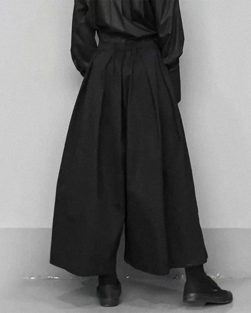 Trendy Wide-Leg Cropped Pants -  black pants - Stylish Wide-Leg Cropped Pants for Every Occasion