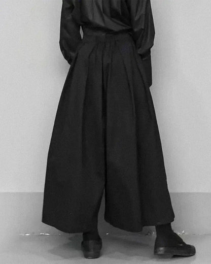 Trendy Wide-Leg Cropped Pants -  black pants - Stylish Wide-Leg Cropped Pants for Every Occasion