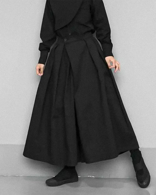 Trendy Wide-Leg Cropped Pants - stylish hakama pants - Stylish Wide-Leg Cropped Pants for Every Occasion