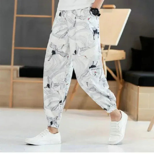 Ultimate Comfort Jogger Pants - jogger pants - Artistic Crane Hakama Jogger Pants for Comfort