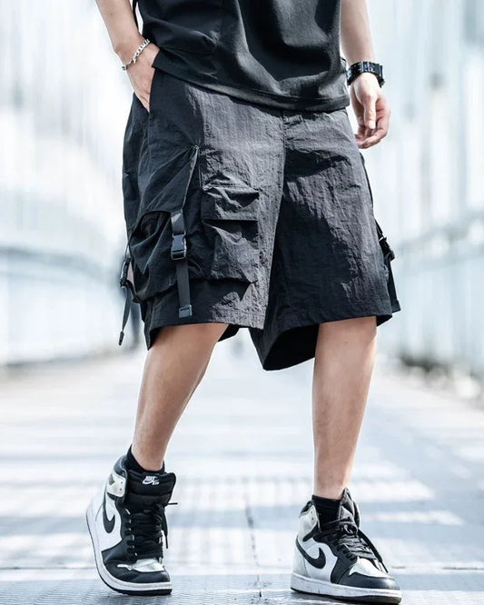 Ultimate Quick-Dry Summer Cargo - cargo shorts - Quick-Dry Black Cargo Shorts for Summer Adventures