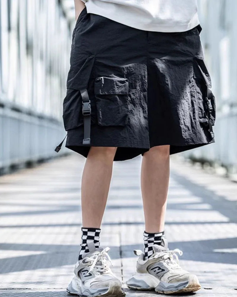 Ultimate Quick-Dry Summer Cargo -  quick-dry - Quick-Dry Black Cargo Shorts for Summer Adventures
