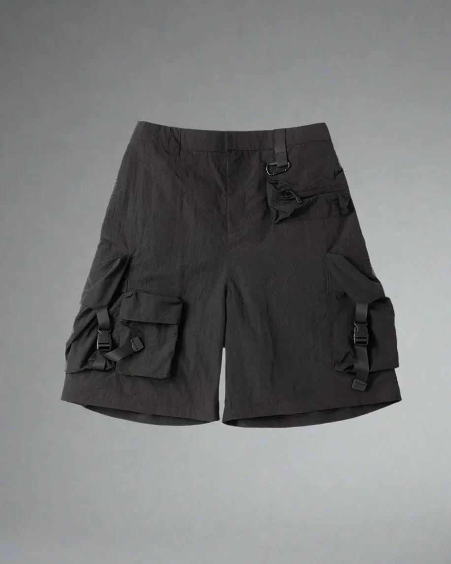 Ultimate Quick-Dry Summer Cargo -  summer fashion - Quick-Dry Black Cargo Shorts for Summer Adventures