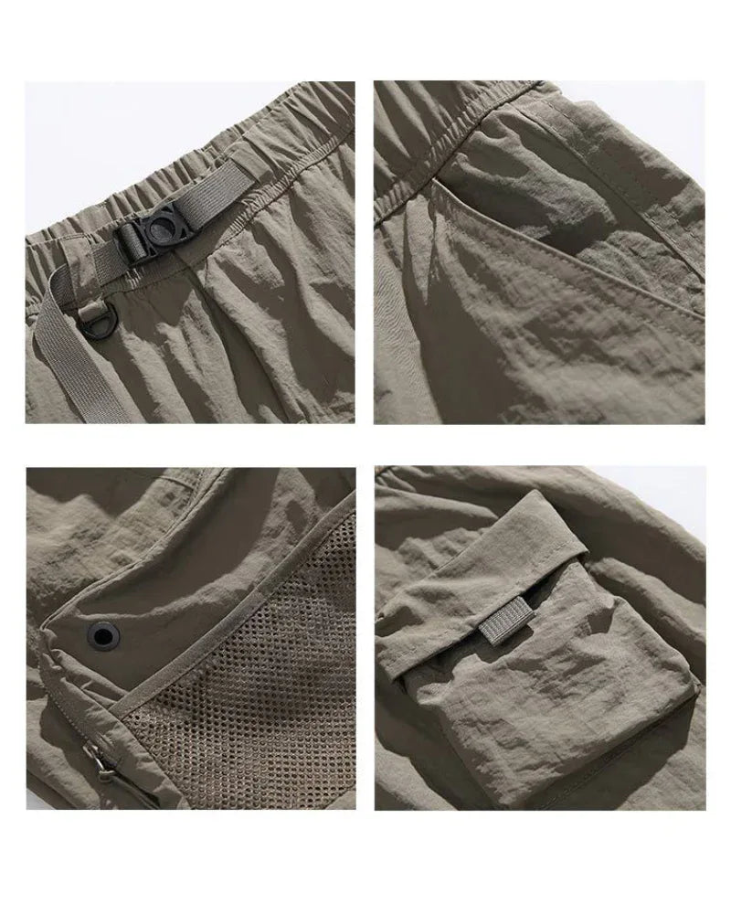 Ultimate Summer Adventure Shorts -  adjustable waistband shorts - Multi-Pocket Sports Shorts for Outdoor Fun
