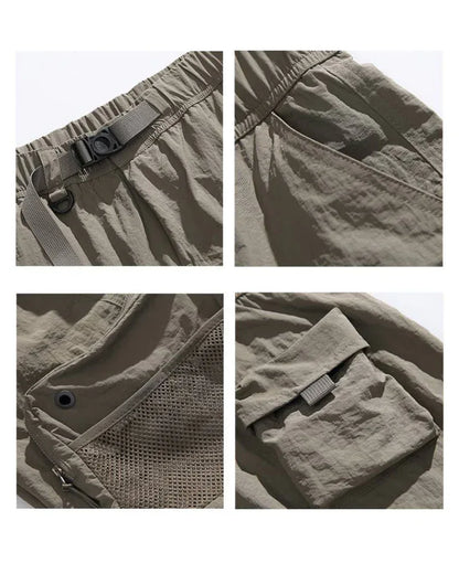 Ultimate Summer Adventure Shorts -  adjustable waistband shorts - Multi-Pocket Sports Shorts for Outdoor Fun