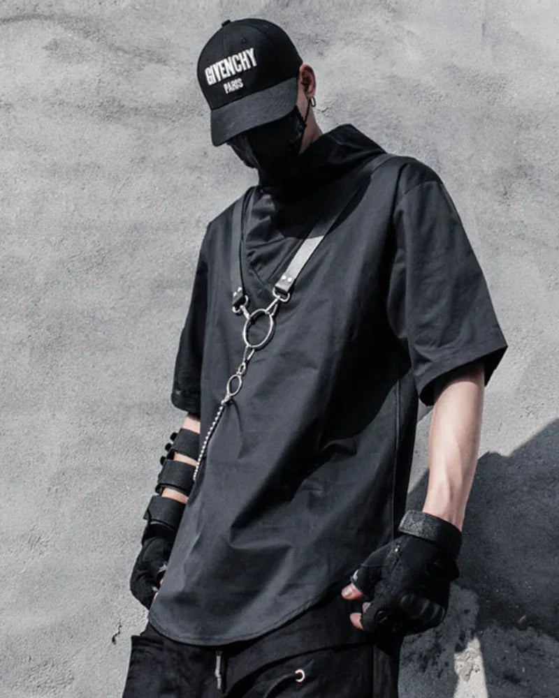 Urban Chained Techwear Tee -  outdoor wear - Urban Chained Techwear Tee for Ultimate Comfort