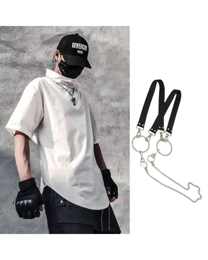 Urban Chained Techwear Tee -  urban - Urban Chained Techwear Tee for Ultimate Comfort