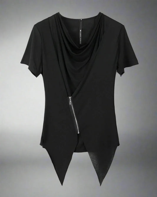 Urban Edge Zip Tee - unique zipper t-shirt - Urban Edge Zip Tee for a Stylish Look