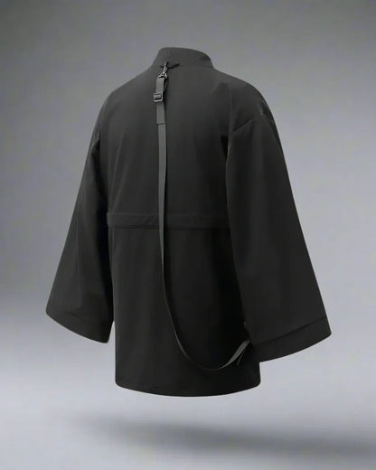 Urban Stealth Warrior Kimono -  modern techwear design - Urban Stealth Warrior Kimono for Modern Adventures