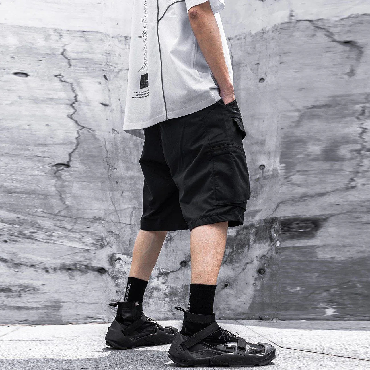Urban Techwear Utility Shorts -  tactical pockets - Urban Techwear Utility Shorts for Everyday Comfort