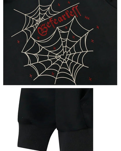Urban Web Graphic Hoodie -  graphic hoodie - Urban Web Graphic Hoodie for Stylish Comfort