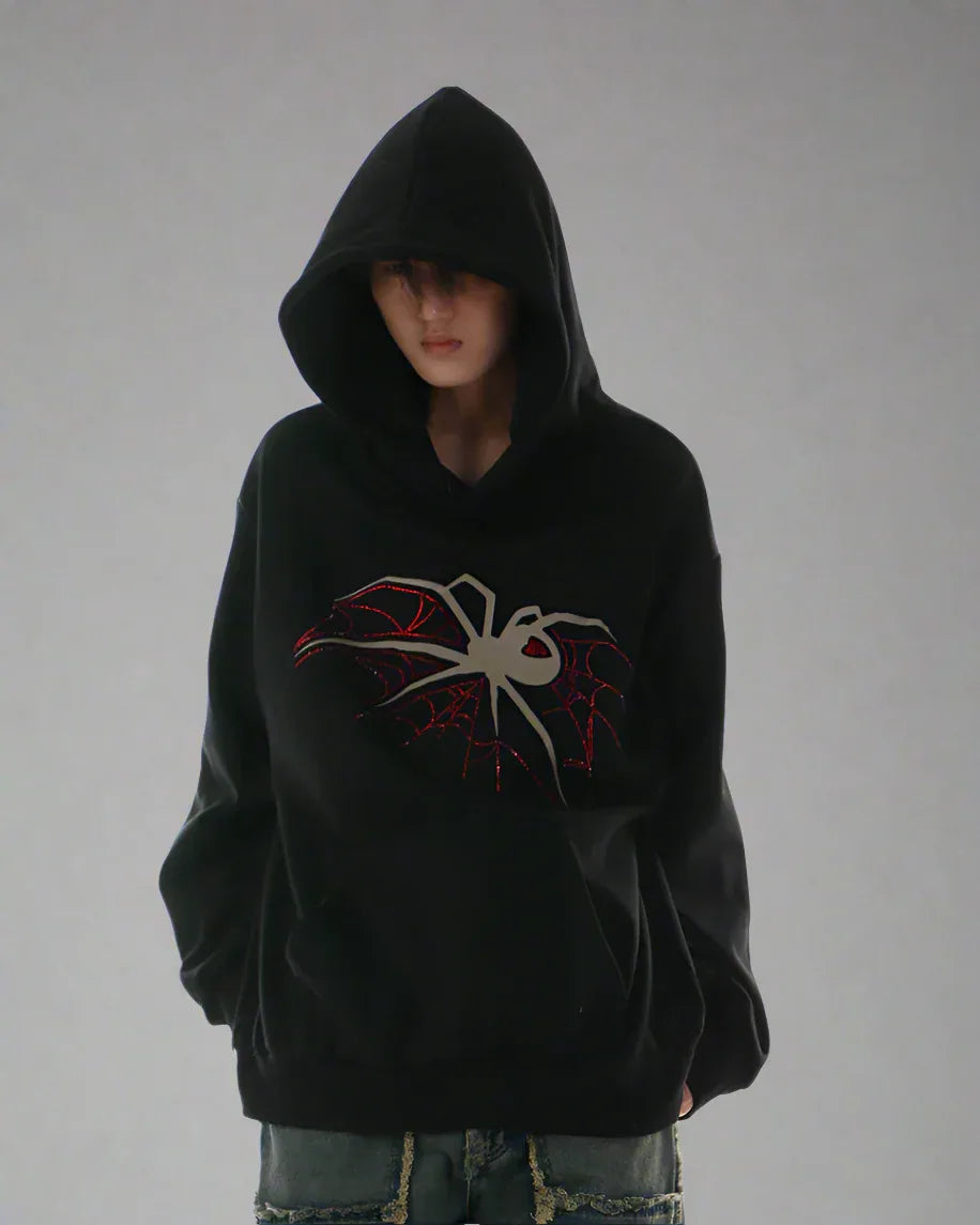Urban Web Graphic Hoodie -  durable construction hoodie - Urban Web Graphic Hoodie for Stylish Comfort