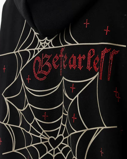 Urban Web Graphic Hoodie -  comfortable hoodie - Urban Web Graphic Hoodie for Stylish Comfort