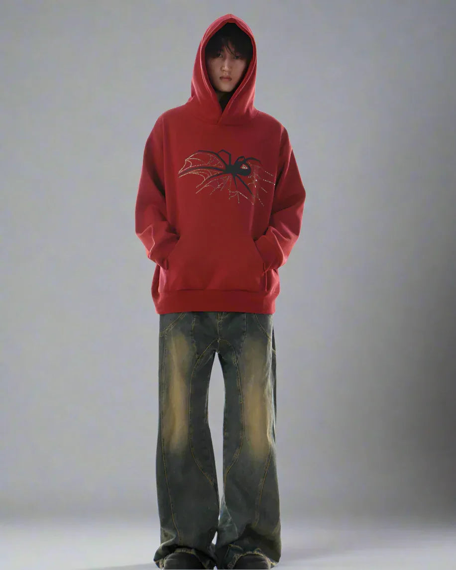 Urban Web Graphic Hoodie - techwear-inspired hoodie - Urban Web Graphic Hoodie for Stylish Comfort
