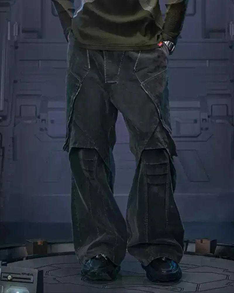 Velvet Touch Distressed Denim - heavy duty pants - Stylish Velvet Touch Distressed Denim Pants