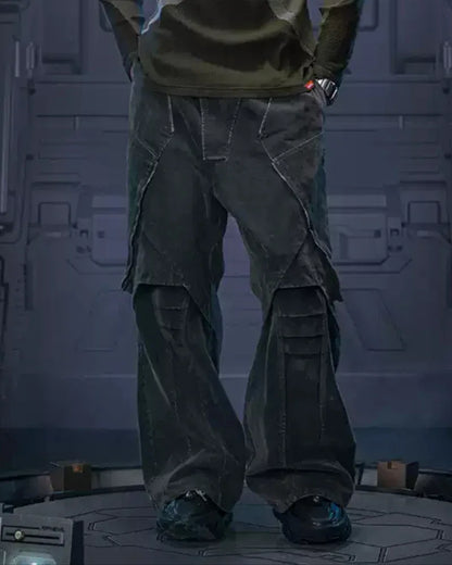 Velvet Touch Distressed Denim - heavy duty pants - Stylish Velvet Touch Distressed Denim Pants