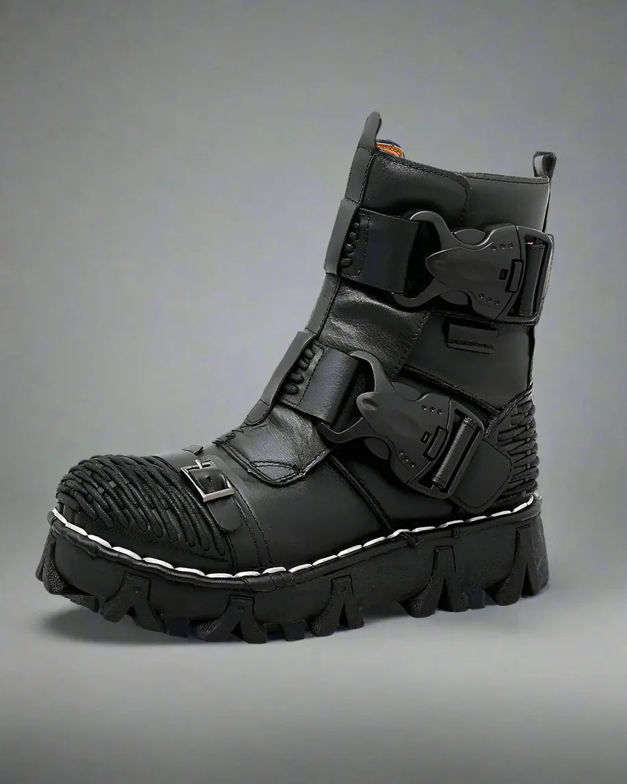 Versatile Buckle Techwear Boots - adventure riding boots - Buckle Techwear Boots for Riding and Urban Style