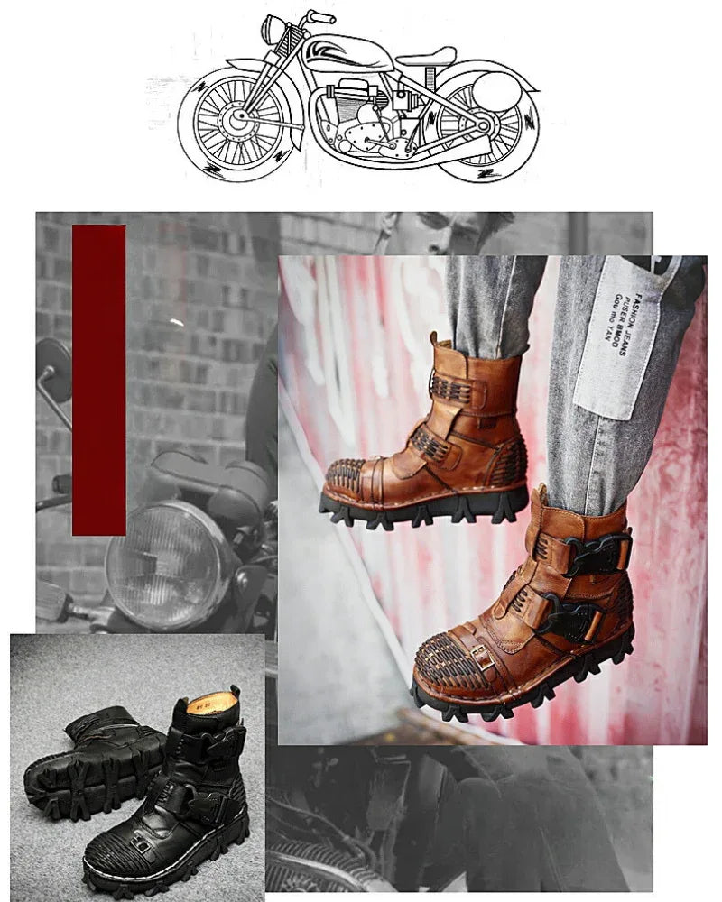 Versatile Buckle Techwear Boots - adventure riding boots - Buckle Techwear Boots for Riding and Urban Style