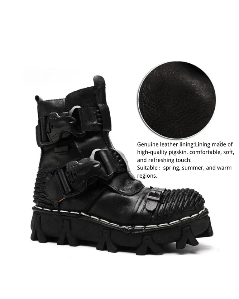 Versatile Buckle Techwear Boots -  breathable combat boots - Buckle Techwear Boots for Riding and Urban Style