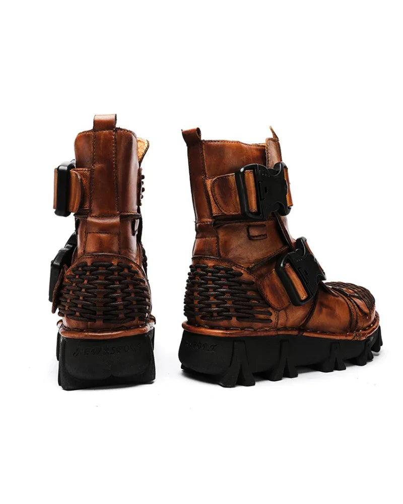 Versatile Buckle Techwear Boots -  combat boots - Buckle Techwear Boots for Riding and Urban Style