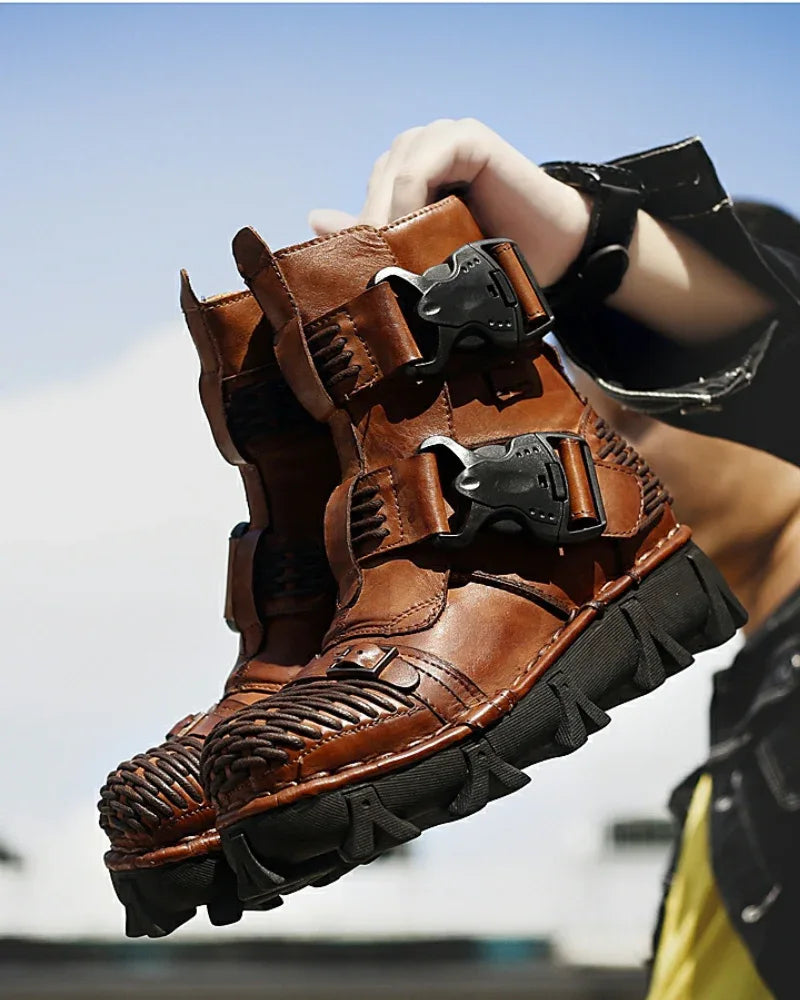 Versatile Buckle Techwear Boots -  combat boots - Buckle Techwear Boots for Riding and Urban Style