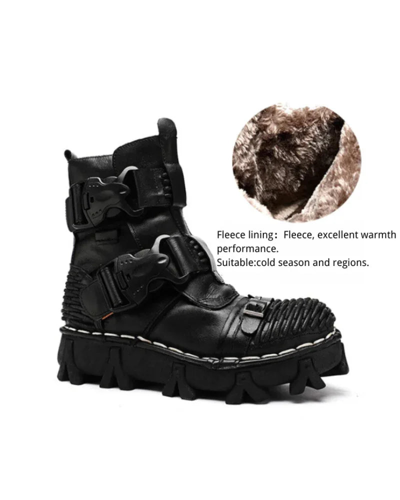 Versatile Buckle Techwear Boots -  durable footwear - Buckle Techwear Boots for Riding and Urban Style