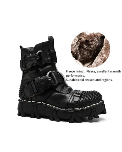 Versatile Buckle Techwear Boots -  durable footwear - Buckle Techwear Boots for Riding and Urban Style