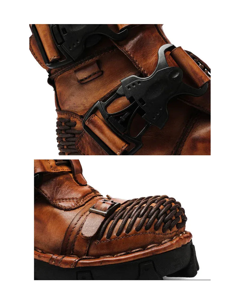 Versatile Buckle Techwear Boots -  durable footwear - Buckle Techwear Boots for Riding and Urban Style