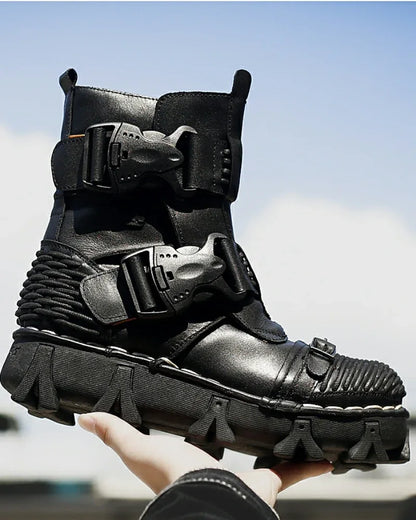 Versatile Buckle Techwear Boots -  motorcycle boots - Buckle Techwear Boots for Riding and Urban Style