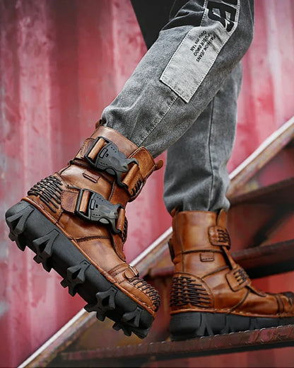 Versatile Buckle Techwear Boots - techwear boots - Buckle Techwear Boots for Riding and Urban Style