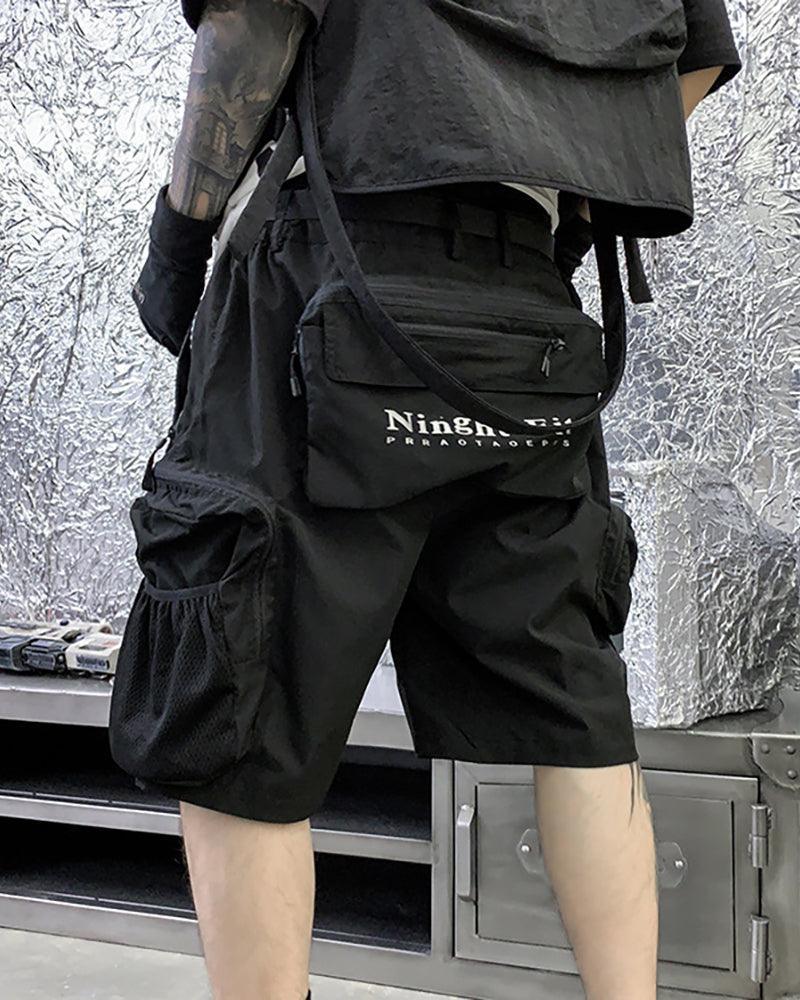 Versatile Cargo Backpack Shorts - techwear cargo shorts - Cargo Backpack Shorts for Urban Adventures