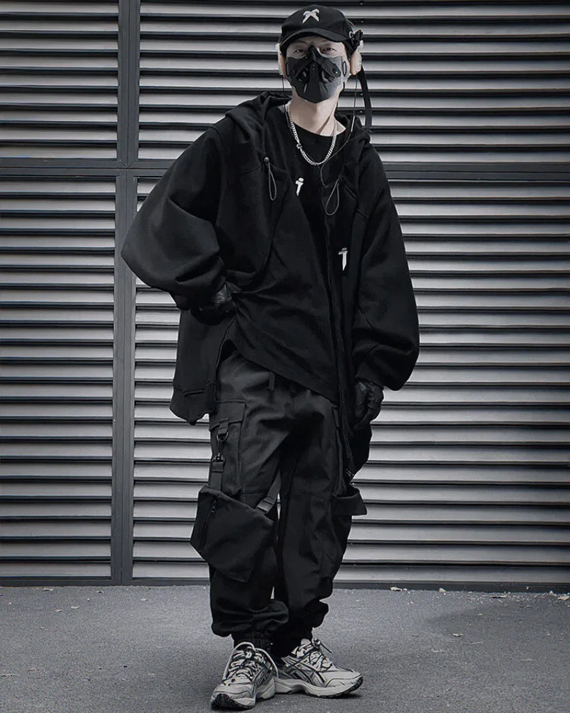 Versatile City Zip Hoodie -  techwear - Stylish Versatile City Zip Hoodie for Everyday Wear
