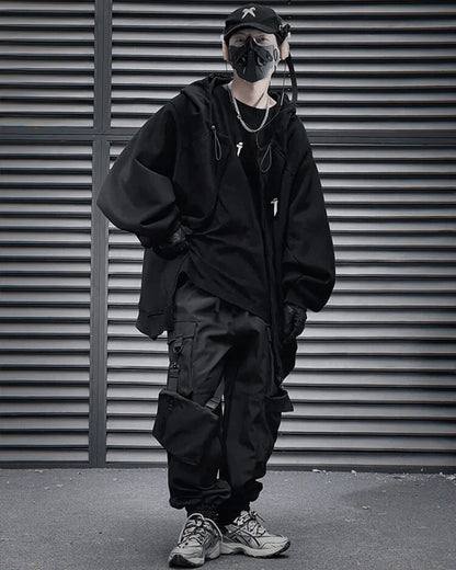Versatile City Zip Hoodie -  techwear - Stylish Versatile City Zip Hoodie for Everyday Wear