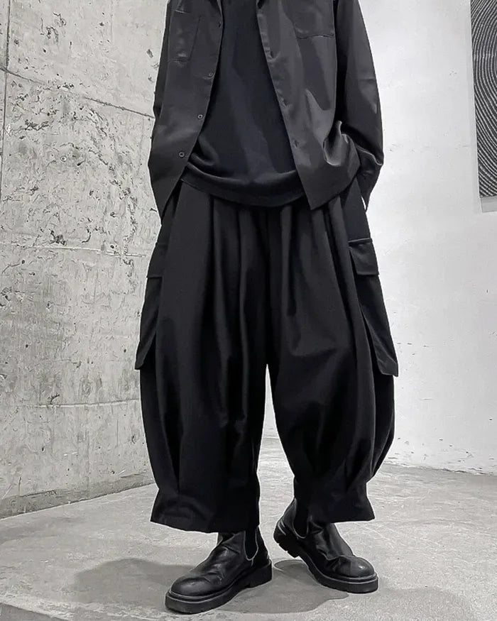 Versatile Hakama Cargo Trousers -  casual pants - Stylish Hakama Cargo Trousers for Modern Fashion