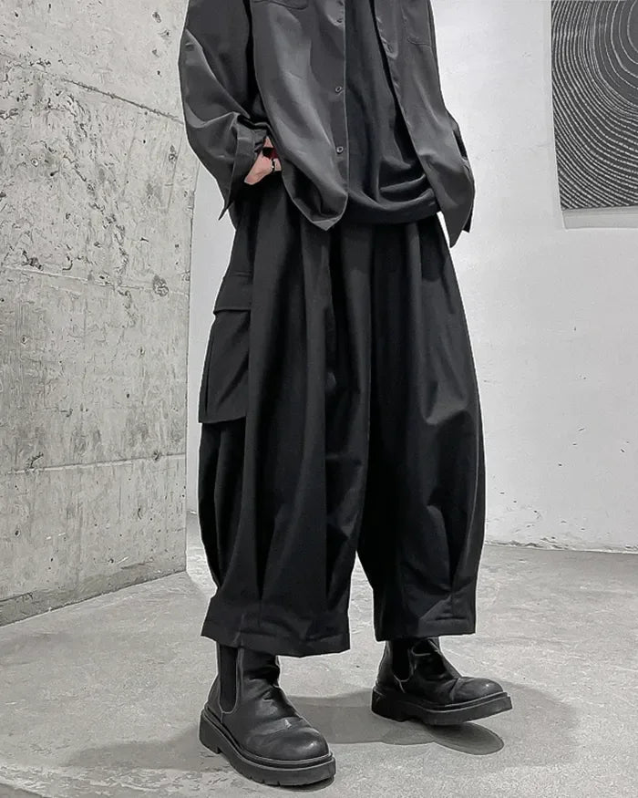 Versatile Hakama Cargo Trousers - hakama - Stylish Hakama Cargo Trousers for Modern Fashion