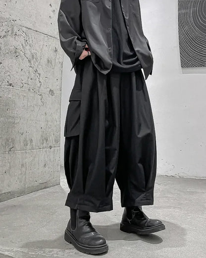 Versatile Hakama Cargo Trousers - hakama - Stylish Hakama Cargo Trousers for Modern Fashion