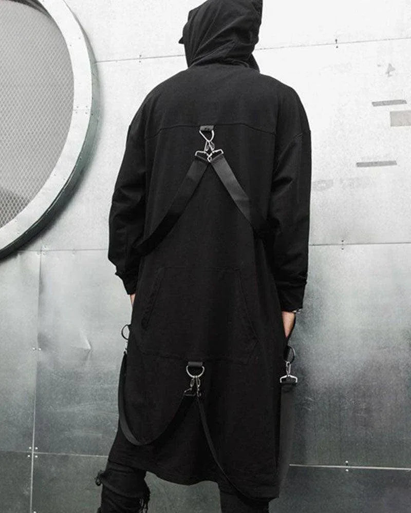Versatile Hooded Long Coat -  loose fit coat - Hooded Long Coat for Urban Style and Comfort