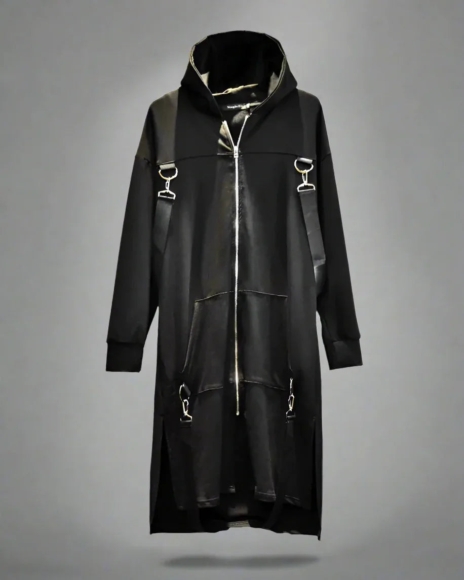 Versatile Hooded Long Coat - hooded coat - Hooded Long Coat for Urban Style and Comfort