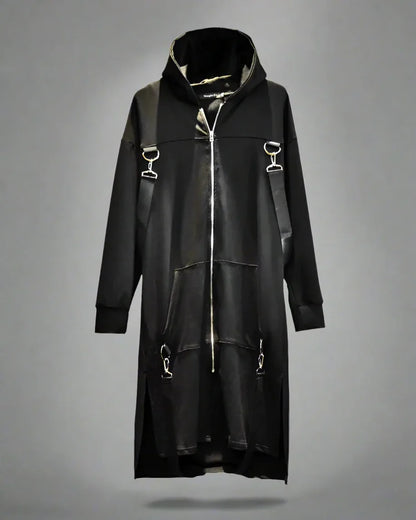 Versatile Hooded Long Coat - hooded coat - Hooded Long Coat for Urban Style and Comfort