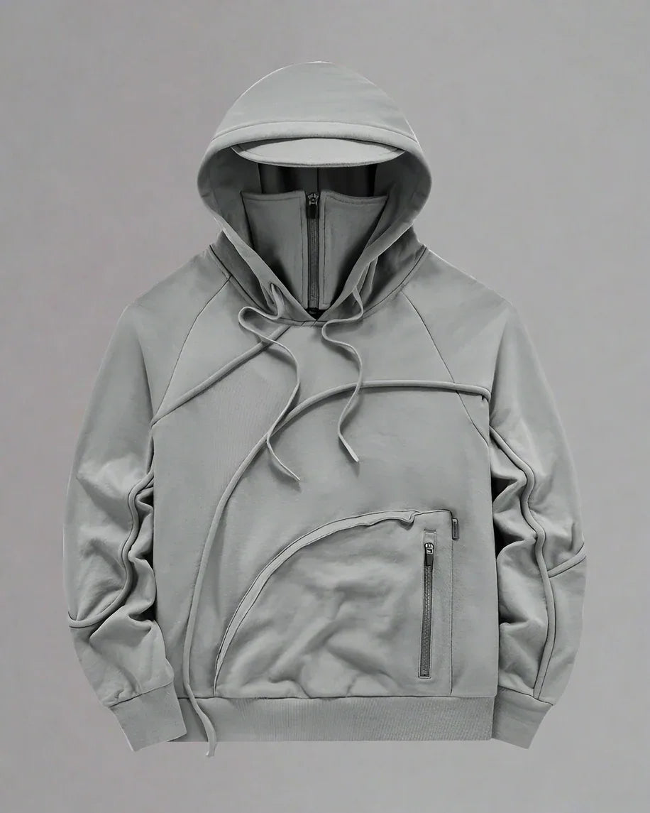 Versatile Hoodie with Hidden Mask - urban techwear hoodie - Versatile Hoodie with Hidden Mask for Urban Comfort