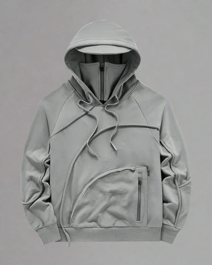 Versatile Hoodie with Hidden Mask - urban techwear hoodie - Versatile Hoodie with Hidden Mask for Urban Comfort