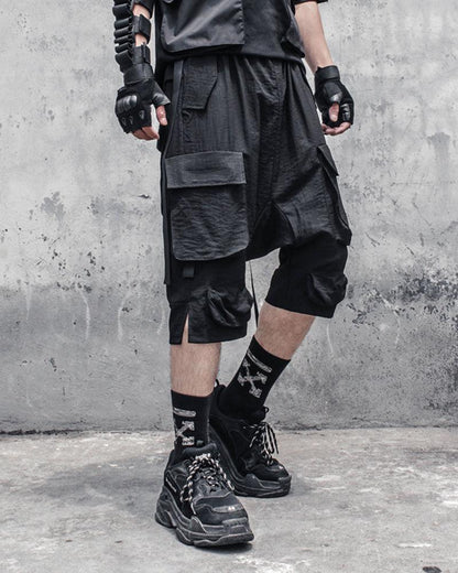 Versatile Long Cargo Shorts - techwear-core - Versatile Long Cargo Shorts for Urban Comfort