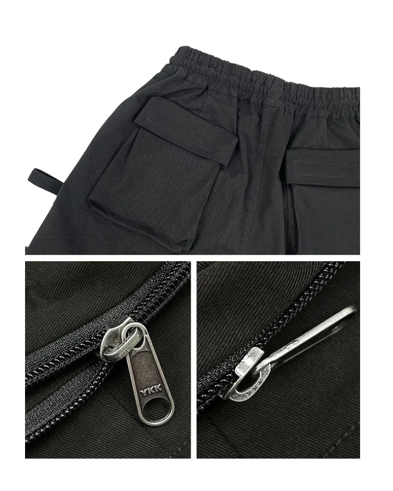 Versatile Multi-Pocket Cargo Shorts -  techwear - Functional Multi-Pocket Cargo Shorts for Adventures