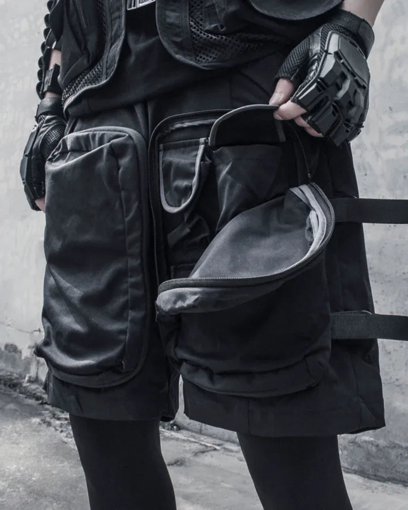 Versatile Multi-Pocket Cargo Shorts - techwear-core - Functional Multi-Pocket Cargo Shorts for Adventures