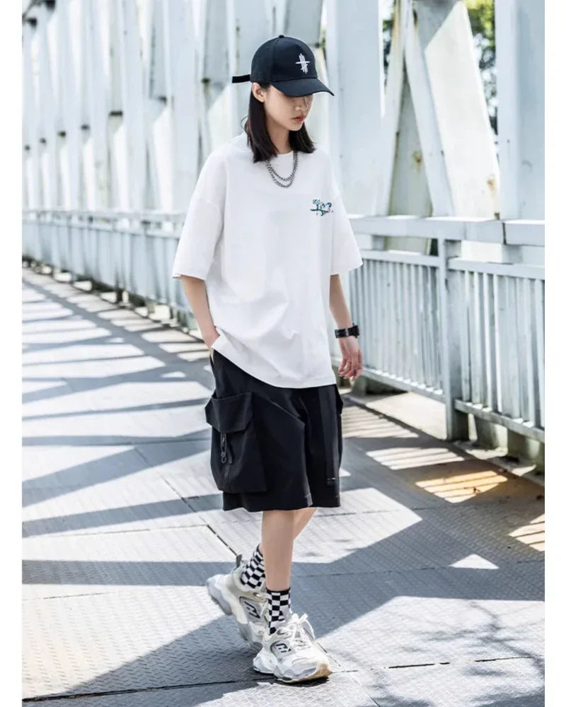 Versatile Pocket Cargo Shorts -  techwear - Comfortable Techwear Cargo Shorts for Daily Use