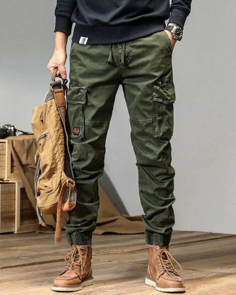 Versatile Pocketed Cargo Trousers - cargo pants - Stylish Pocketed Cargo Trousers for Everyday Wear