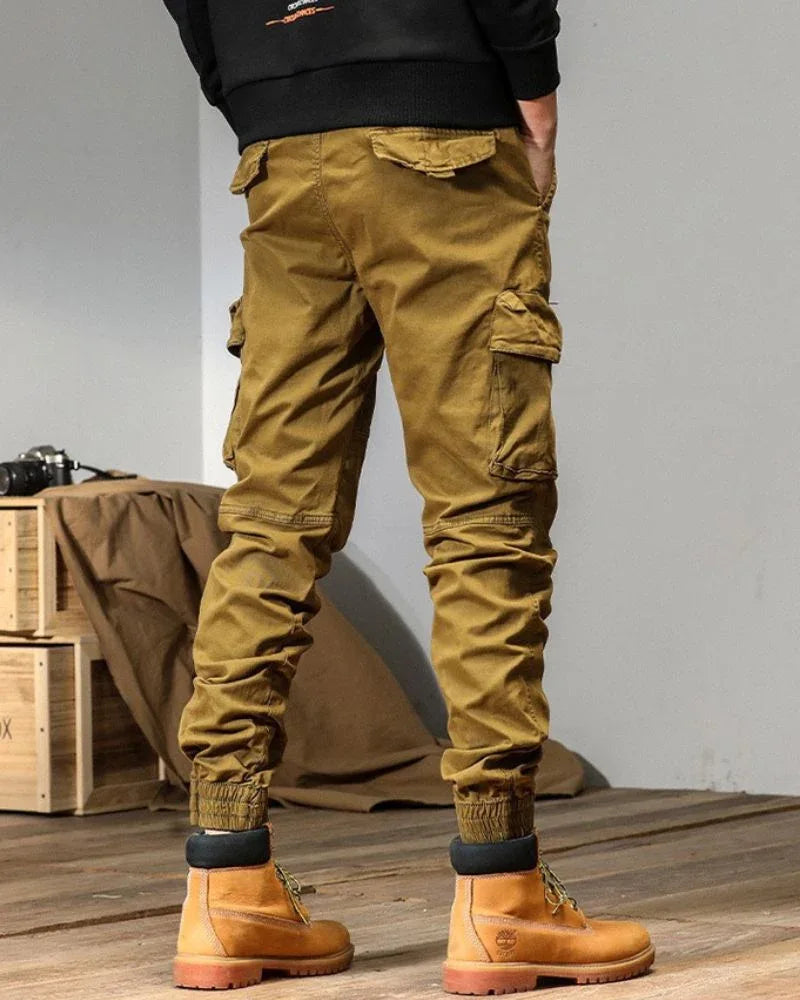 Versatile Pocketed Cargo Trousers -  fashion trousers - Stylish Pocketed Cargo Trousers for Everyday Wear