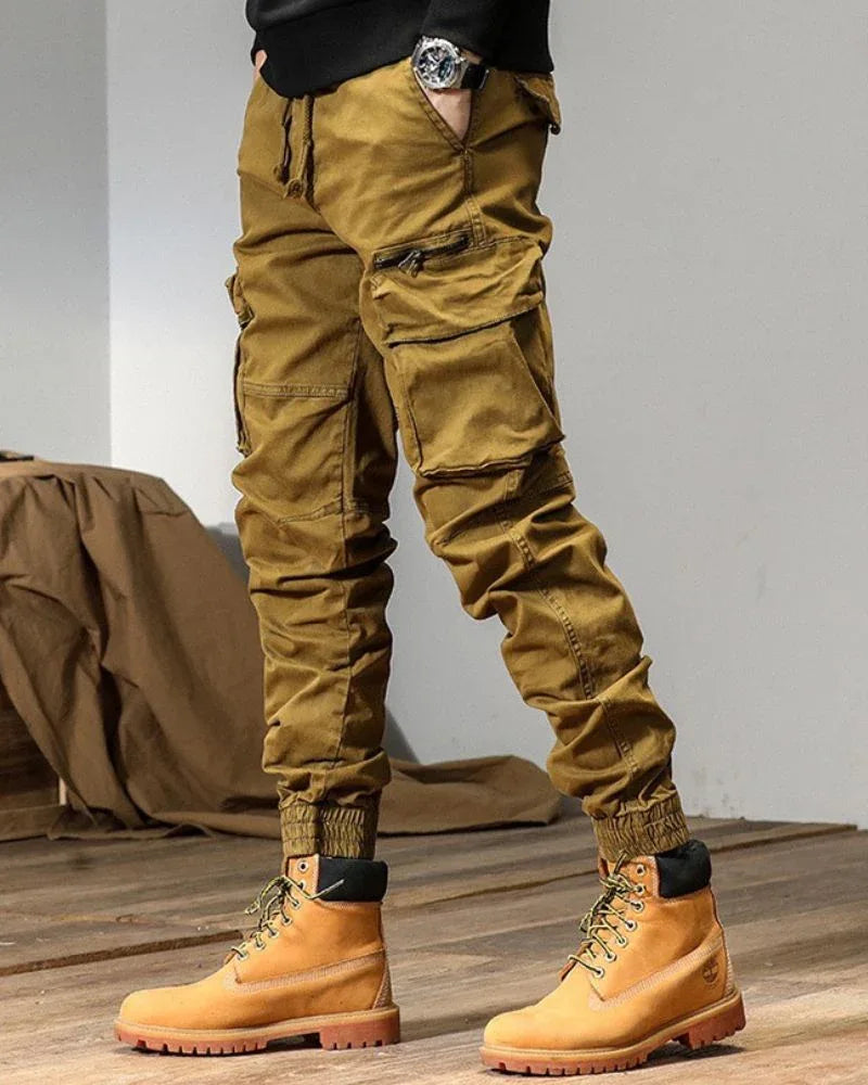 Versatile Pocketed Cargo Trousers -  oversized pockets trousers - Stylish Pocketed Cargo Trousers for Everyday Wear